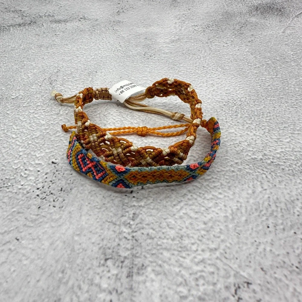Pura Vida Mixed Lot 4 Bracelets Seed Bead Macrame Woven Boho Friendship Stack